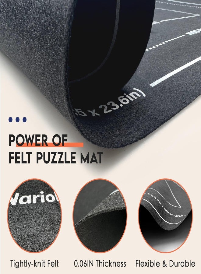Nariolar Jigsaw Puzzle Mat Roll Up - 47 x 26 Inch Portable Non-Slip Rubber & Felt Mat for 500/1000/1500 Piece Puzzles, Pack of 2 Mats - Image 2